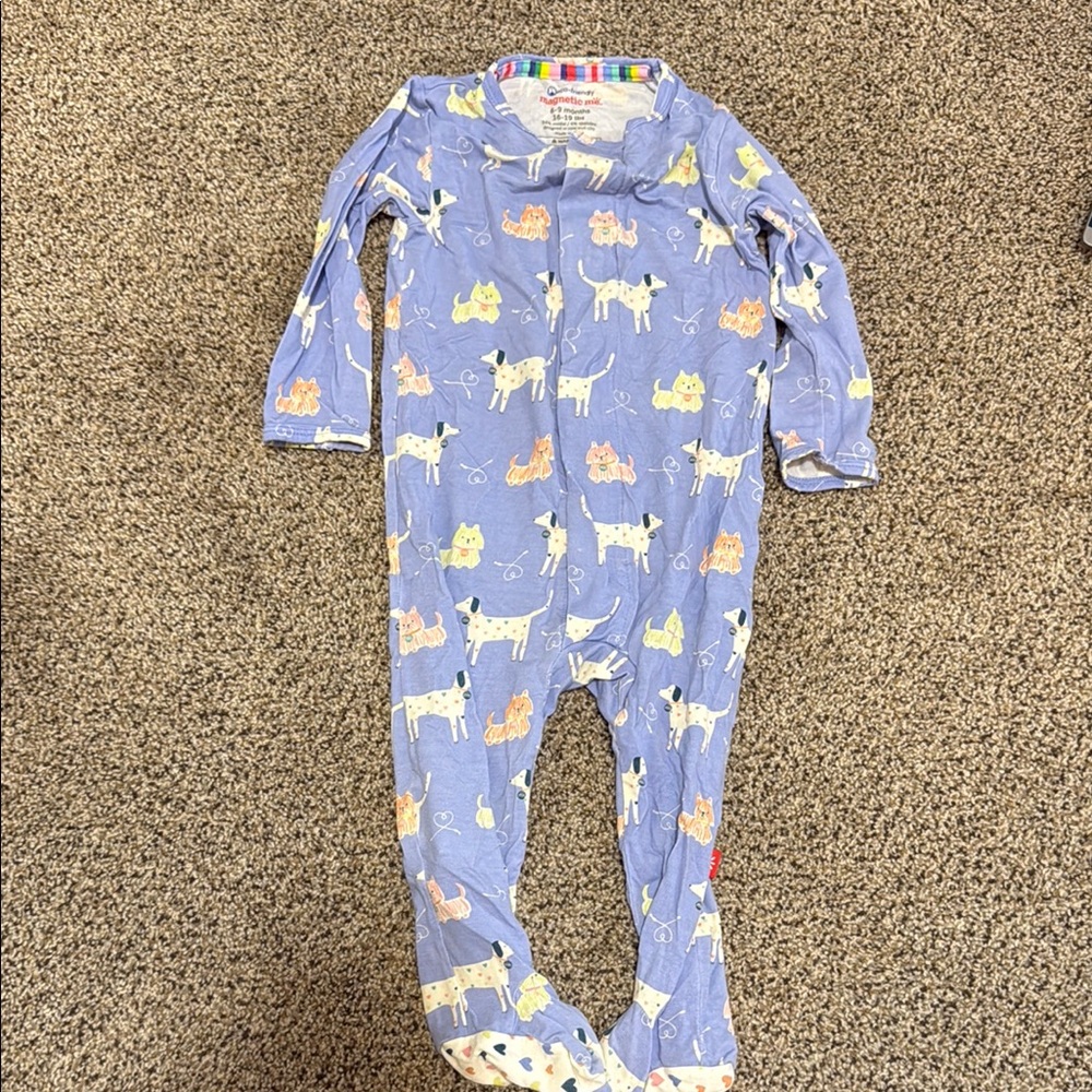 Magnetic Me Blue and White Footies with Polar Bear Print